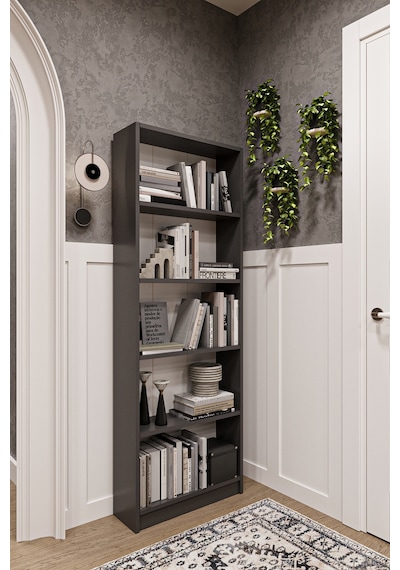 Asra Trend 5 Raflı Kitaplık K002 %100 MDF Modern Ofis Çalışma Odası Dosya Rafı Antrasit Gri Asra Trend 5 Raflı Kitaplık K002 %100 MDF Modern Ofis Çalışma Odası Dosya Rafı Antrasit Gri
