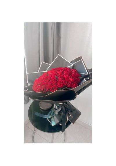 50 Adetli Kalıcı Solmayan Kırmızı Kadife Gül İsteme Çiçeği Bouquet - 617193533 Diğer