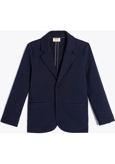 Koton Oversize Ceket Kruvaze Yaka Uzun Kollu Lacivert 5wkb30001tk