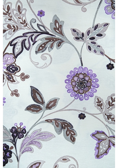Duck Çiçekli Kırlent Kılıfı Bej Lila V1 40x40 Bej