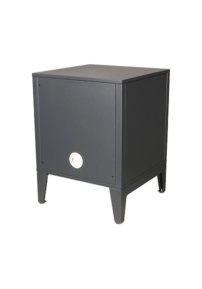 Lande Ziglat Serisi Kilitli Metal Home Office Dolabı %70 Perfore Kapaklı Antrasit Gri Ral 7016 450x450x450 Mm