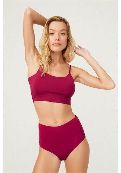 Cottonhill Yüksek Bel Basic Lazer Kesim Bikini Külot 7'Li Paket - 2-Çok Renkli-M Çok Renkli