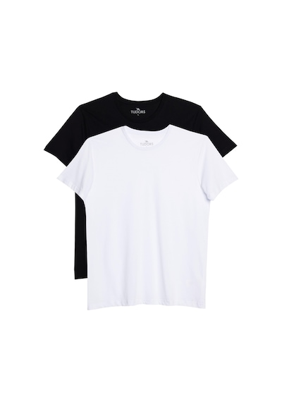 Tudors Unisex 2'li Paket Siyah-beyaz Slim Fit Dar Kesim %100 Pamuk Bisiklet Yaka Tişört-31313 Multi Çok Renkli Tudors Unisex 2'li Paket Siyah-beyaz Slim Fit Dar Kesim %100 Pamuk Bisiklet Yaka Tişört-31313 Multi Çok Renkli