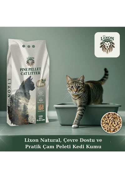 Doğal Çam Peleti Kedi Kumu 10 Kg 20l Yavru/yetişkin Kediler, Kemirgenler İçin%100 Biyobozunur