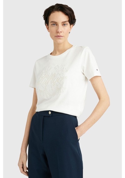 Tommy Hilfiger Kadın T-shirt Beyaz
