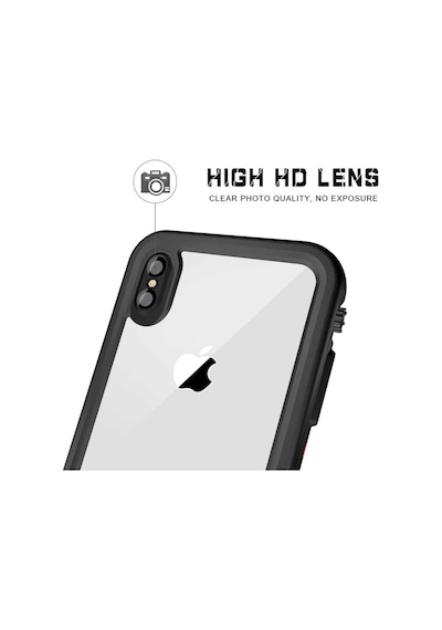 Apple Uyumlu iPhone XS 5.8 Kılıf Toz Kir Su Geçirmez Kapak Siyah
