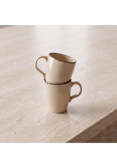 Güral Barista Bej Mat Porselen Kupa Bardak Seti 2li Diğer