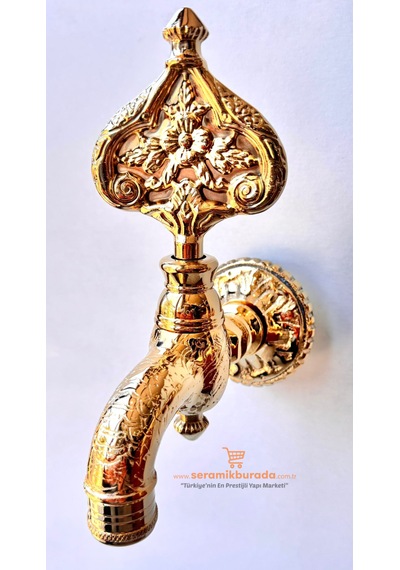 Lpd Hamam Taslı İkili Desenli Özel Osmanlı Musluğu Gold
