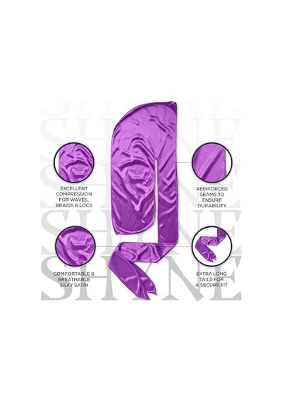 Mor Unisex Durag Sokak Stil Hip-hop Bandana Mor Mor