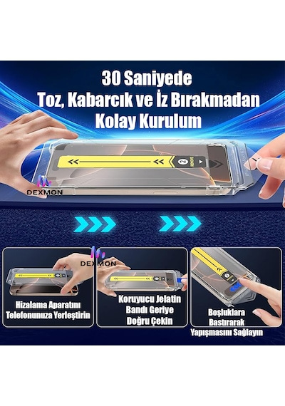 Apple Uyumlu   iPhone 16 Pro Max Hayalet Cam Ekran Koruyucu Otomatik Hizalamalı