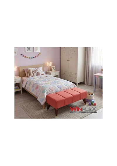 Winflex Şık Ve Fonksiyonel Dekoratif Puf 38x100 Cm Somon