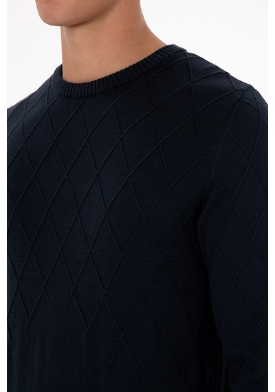 U.S. Polo Assn. Erkek Slim Fit Bisiklet Yaka Desenli Açık Lacivert Kazak 50315748-VR059 U.S. Polo Assn. Erkek Slim Fit Bisiklet Yaka Desenli Açık Lacivert Kazak 50315748-VR059