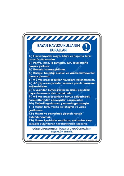 Bayanlar Havuzu Kullanım Talimatları
