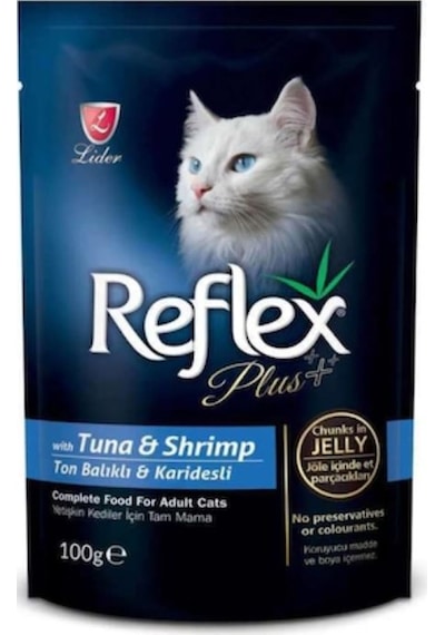 Reflex Plus Ton Balıklı ve Karidesli Pouch Yetişkin Kedi Yaş Maması 100 G
