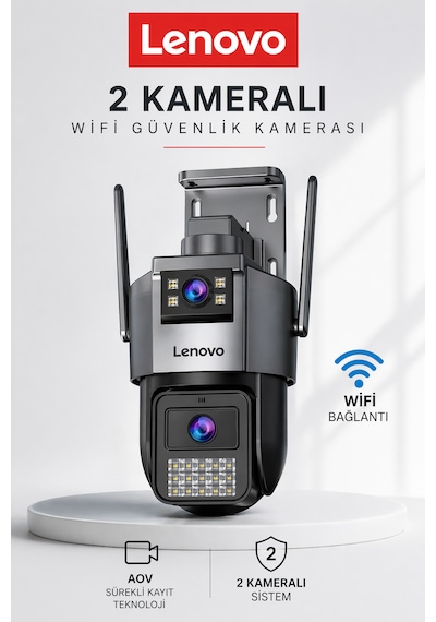 2 Kameralı 10mp Wifili Ultra Renkli Gece Görüşlü Hareket Takipli Güvenlik Kamerası