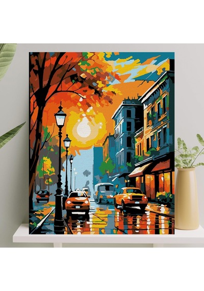 Boyama Tuval Seti Fırça Boya Dahil Çıtalı 40x50 Cm - Cadde Diğer