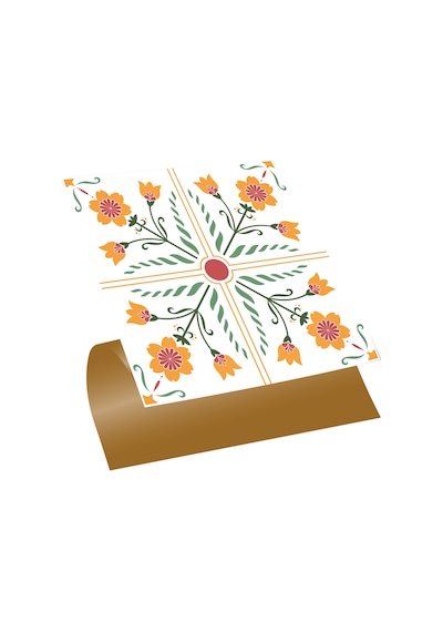 Tink Kendinden Yapışkanlı Portakal Çiçeği Desenli Pvc Karo 30x30 Cm