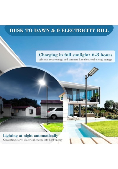 300w Solar Hareket Sensörlü Bahçe Aydınlatması 6 Led Panel Lamba, Güneş Enerjili, Kumandalı 3modlu