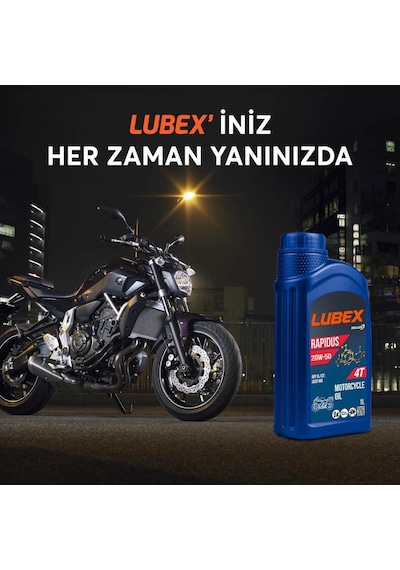 Lubex Rapidus 20W-50 1 L 4 Zamanlı Motosiklet Yağı