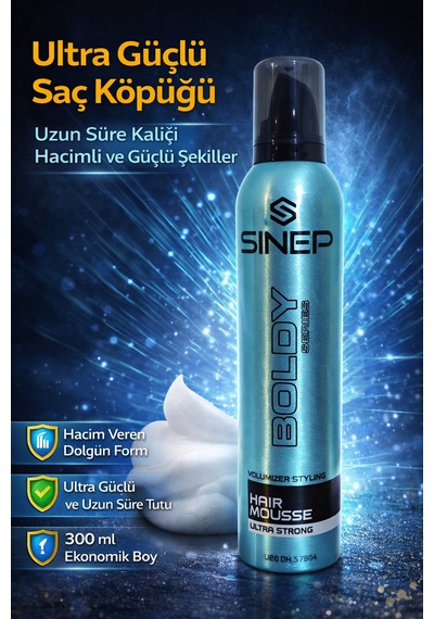 Ultra Güçlü Saç Köpüğü 300 Ml Volüm Artırıcı Uzun Süre Kalıcı Hair Mousse