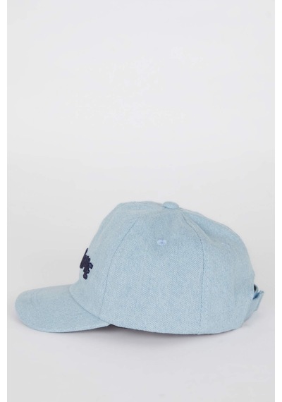 DeFacto Erkek Bebek Nakışlı Jean Cap Şapka D8379A525SMBE2 Mavi