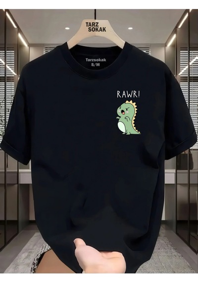 Startmore Unisex Dino Raw 2 T-shirt Siyah