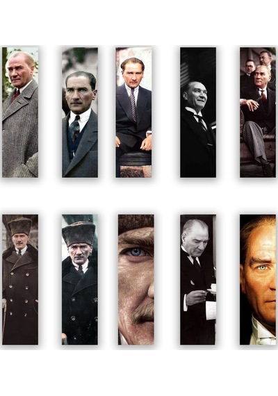 10 Adet Mustafa Kemal Atatürk Kitap Ayracı 40x145 Mm