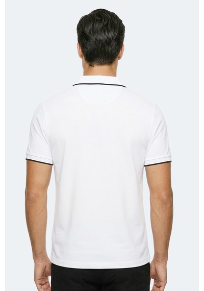 Slazenger Zıther Erkek Polo Yaka Beyaz Tişört