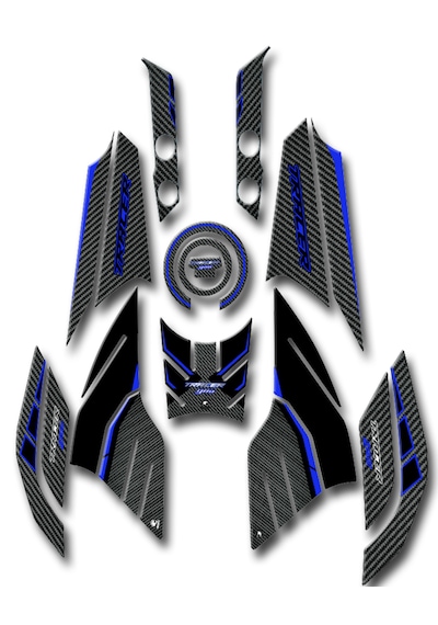 Tracer900 Tankpad Seti 2015 2017 Uyumlu Karbon Mavi