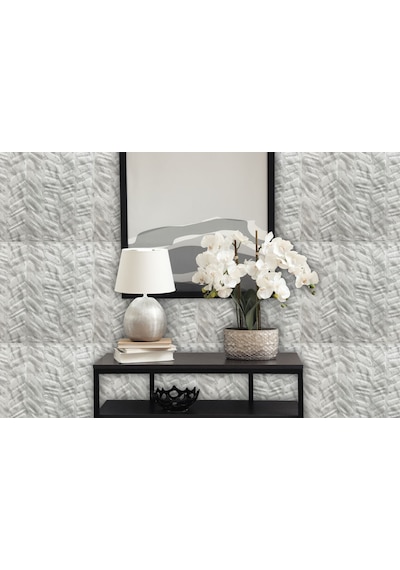 3 Boyutlu Duvar Paneli Kabartmalı Kılçık Desen Pvc 41x41 Cm/ 6 Adet /1 M² Mermer