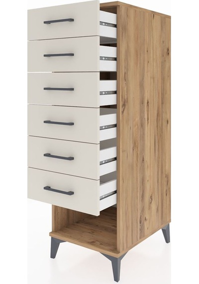 Kronos Dolap 6 Çekmeceli 44x59x134 Çam-aytaşı Çam