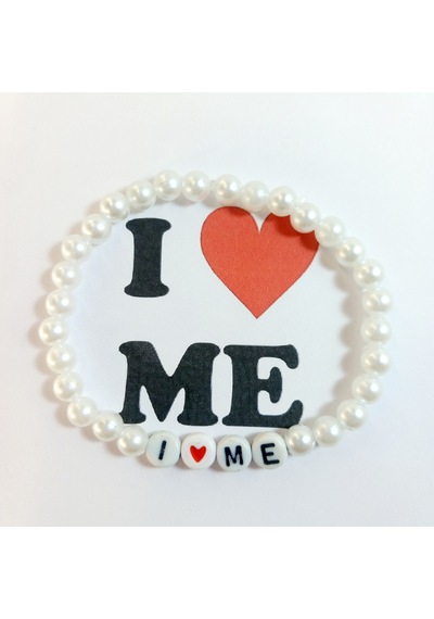 Crystal Atelier I Love Me İnci Boncuklu El Yapımı Bileklik Beyaz