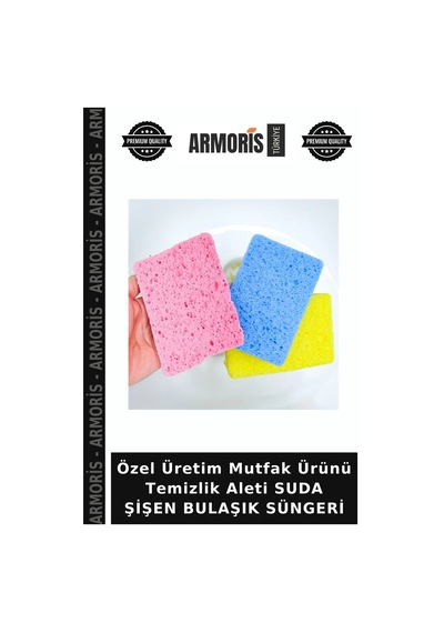 Özel Üretim Mutfak Ürünü Temizlik Aleti Suda Şişen Bulaşık Süngeri Çok Renkli