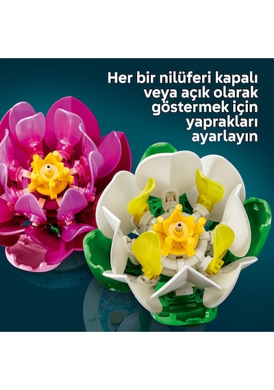 LEGO® Botanicals Nilüferler 11511 - 9 Yaş ve Üzeri Çocuklar için 2 Nilüfer İçeren Yaratıcı Oyuncak Yapım Seti (259 Parça)