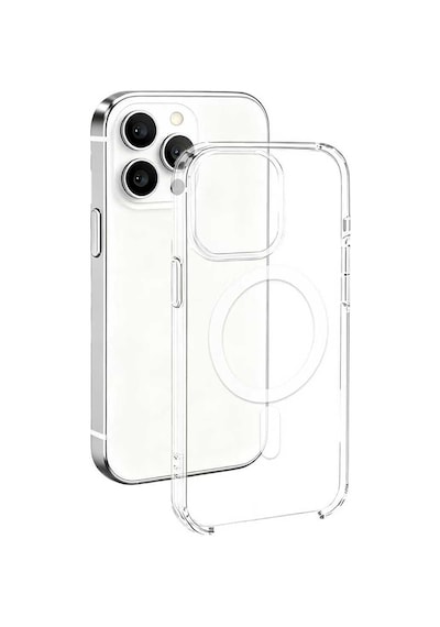 Apple Uyumlu iPhone 16 Pro Max Kılıf Mkst Wireless Şarj Özellikli Şeffaf Kapak - Şeffaf Şeffaf