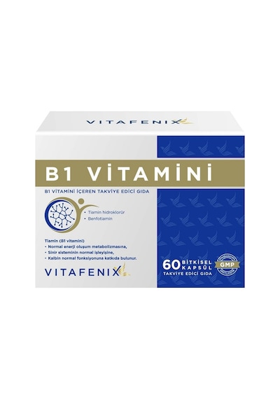 Vitafenix Vitamin B1 25mg Tiamin Ve Benfotiamin 60 Bitkisel Kapsül