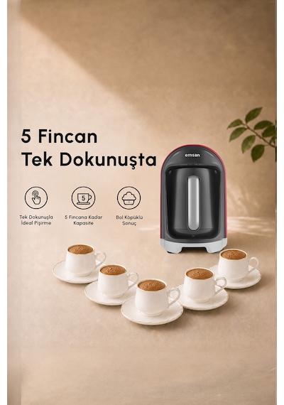 Emsan Kumda 5 Fincan Kapasiteli Türk Kahve Makinesi