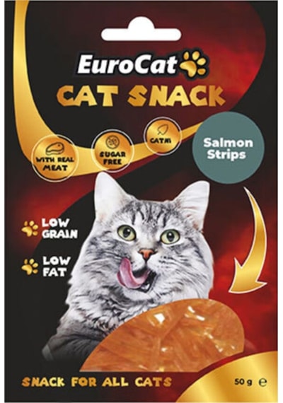 Eurocat Salmon Strips Kedi Ödül Maması 50 G
