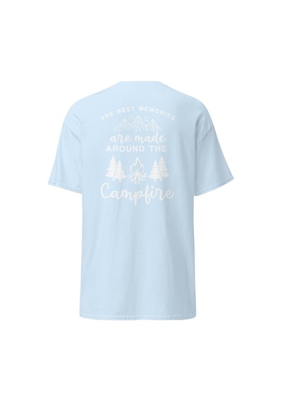 Wildstyle Best Memories Around The Campfire Kamp Ateşi Baskılı Unisex Pamuklu Tişört Bebek Mavisi
