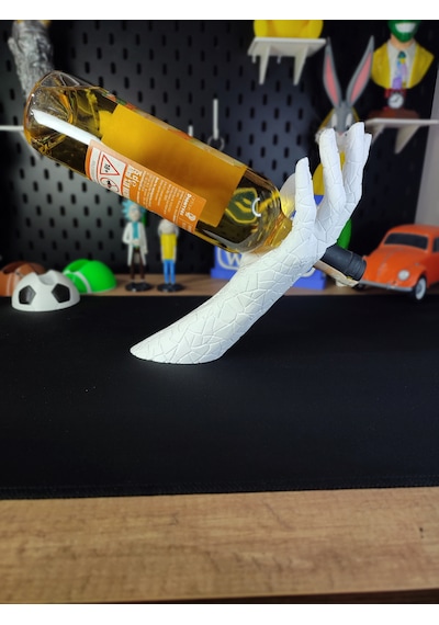 El Tasarımlı Şarap Şişesi Standı 3d Baskı Dekoratif İçki Tutucu