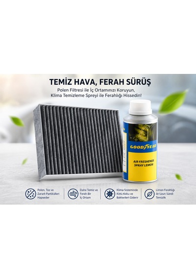 Fiat Opel Uyumlu Polen Filtresi 2009 Sonrası Ve Klima Temizleme Koku Seti