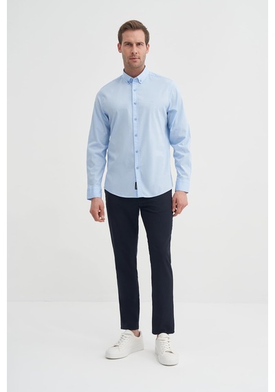 Cazador Slim Fit Dar Kesim Pamuklu Uzun Kol Gömlek Oxford