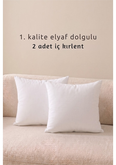 2'li İç Kırlent Silikon Elyaf Dolgulu Koltuk Kırlenti İç Yastık Dolgusu Kırlent İçi 45x45 Cm 45 x 45