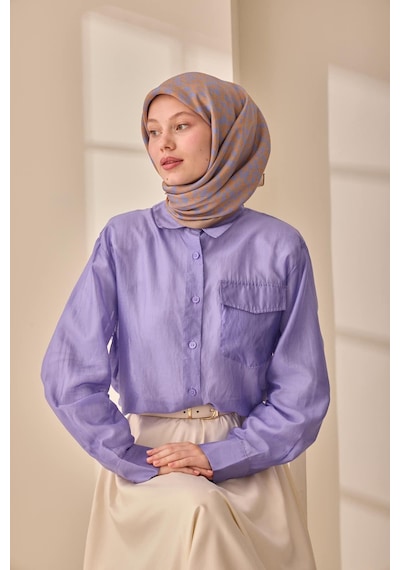 Silk Home Aura Eşarp 140005-20 Vizon, Mavi Lila, Turuncu