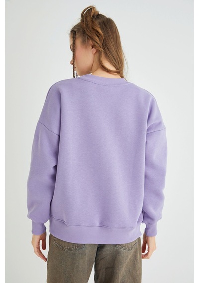 Hello Kitty Lisanslı Baskılı Kalın Oversize Sweatshirt Renkli
