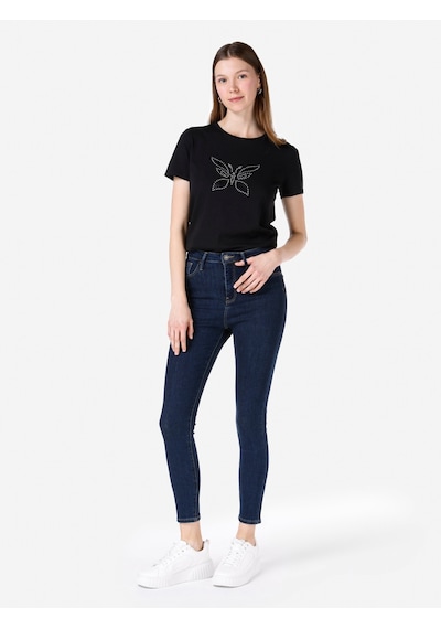 Colins 760 Diana Dar Kesim Yüksek Bel Dar Paça Denım Kadın Pantolon Cl1067483 Mavi