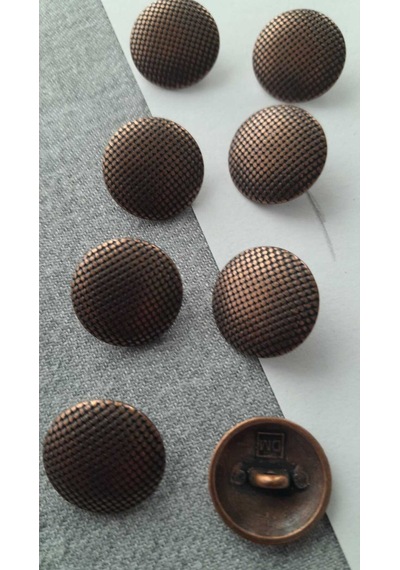 Antık Bakır Metal Düğme 17 Mm 8 Adet