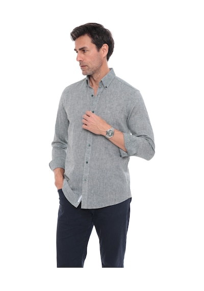 Slim Fit Uzun Kol Yaka Düğmeli Nefes Alan Keten Hediye Kutulu Erkek Gömlek Fs-004548 - Yeşil-3229 Slim Fit Uzun Kol Yaka Düğmeli Nefes Alan Keten Hediye Kutulu Erkek Gömlek Fs-004548 - Yeşil-3229