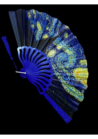 Yelpaze Vincent Van Gogh'un Yıldızlı Gece Görselli