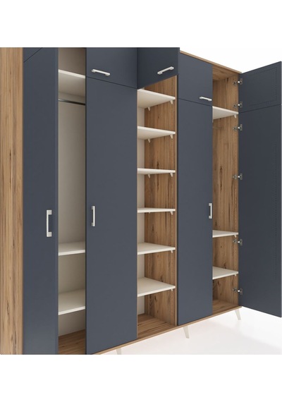 Hyperion Dolap 12 Raflı 9 Kapaklı 2 Askılı 220x44x243 Çam-antrasit/aytaşı Antrasıt/aytası Hyperion Dolap 12 Raflı 9 Kapaklı 2 Askılı 220x44x243 Çam-antrasit/aytaşı Antrasıt/aytası